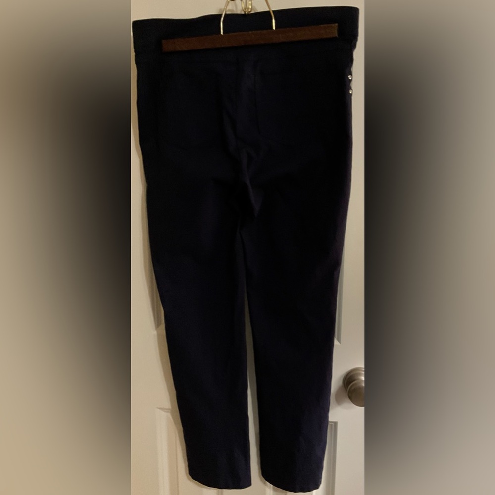 Classic Navy Pants with Faux Front Pockets - Picture 2 of 2